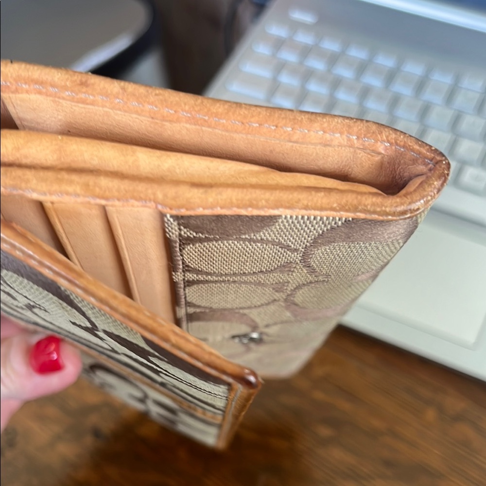 Coach Signature Canvas Wallet in Brown and Tan - Picture 8 of 9